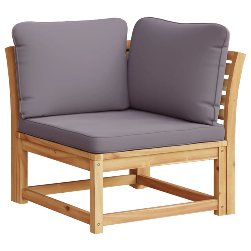 5 Piece Patio Lounge Set with Cushions Solid Wood Acacia