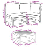 9 Piece Patio Lounge Set with Cushions Solid Wood Acacia