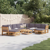 11 Piece Patio Lounge Set with Cushions Solid Wood Acacia