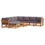 9 Piece Patio Lounge Set with Cushions Solid Wood Acacia