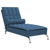 Massage Chaise Lounge with Bolster Blue Fabric