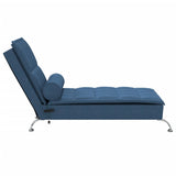 Massage Chaise Lounge with Bolster Blue Fabric