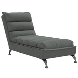 Chaise Lounge with Cushions Dark Gray Fabric