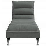 Chaise Lounge with Cushions Dark Gray Fabric