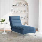 Massage Chaise Lounge with Cushions Blue Fabric