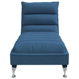 Massage Chaise Lounge with Cushions Blue Fabric