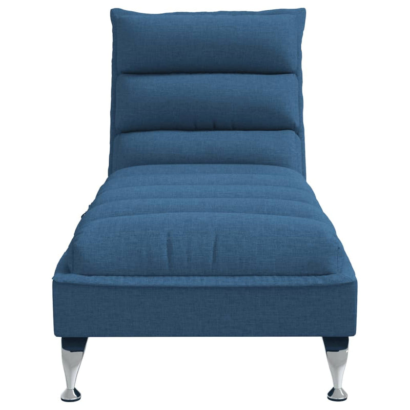 Massage Chaise Lounge with Cushions Blue Fabric