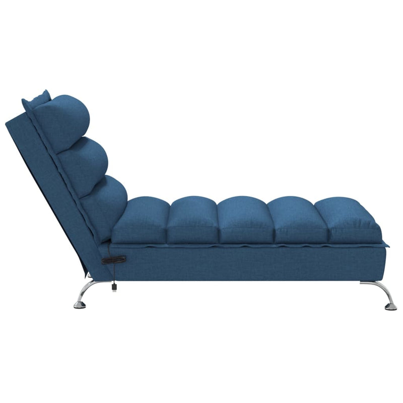 Massage Chaise Lounge with Cushions Blue Fabric