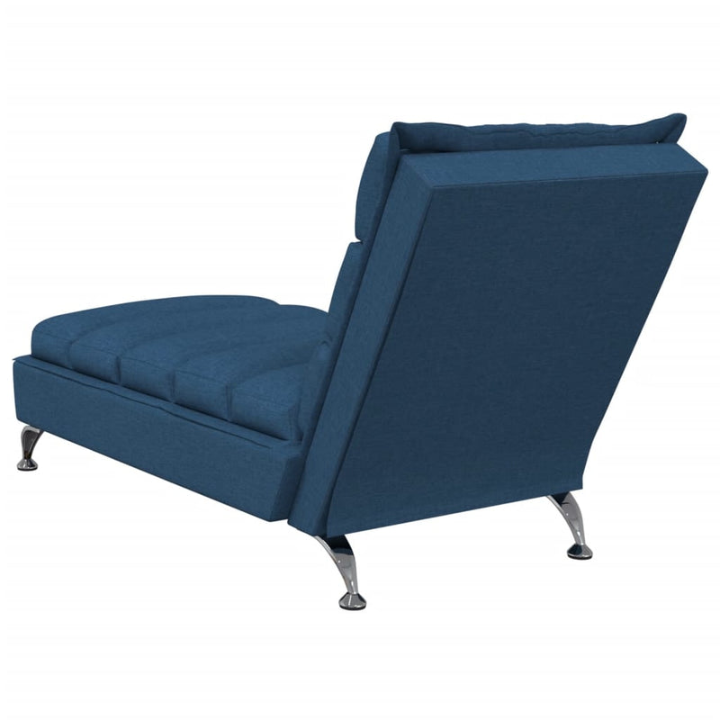 Massage Chaise Lounge with Cushions Blue Fabric