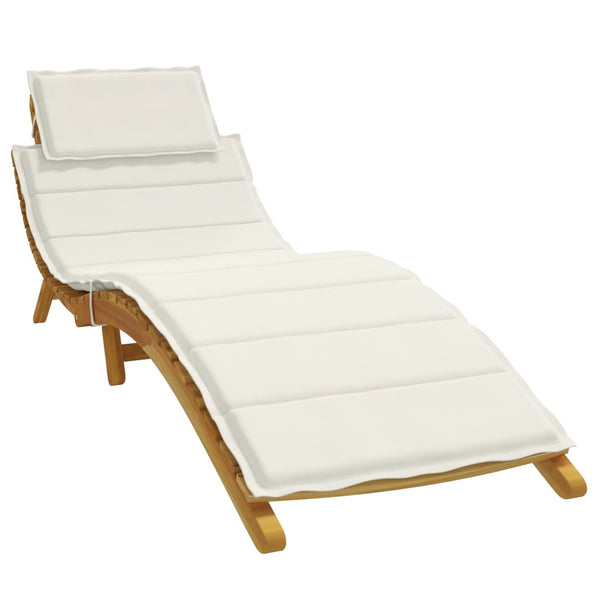 Sun Lounger Cushion Melange Cream 73.2"x22.8"x1.2" Fabric