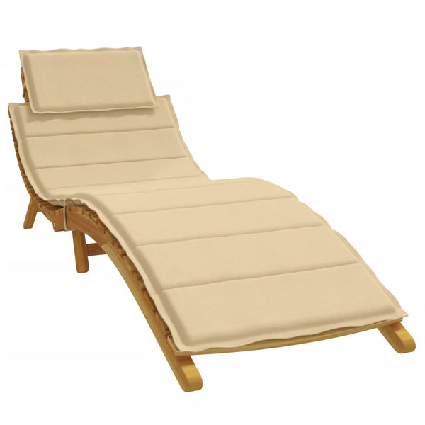 Sun Lounger Cushion Melange Beige 73.2"x22.8"x1.2" Fabric