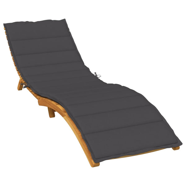 Sun Lounger Cushion Melange Anthracite 78.7"x19.7"x1.6" Fabric