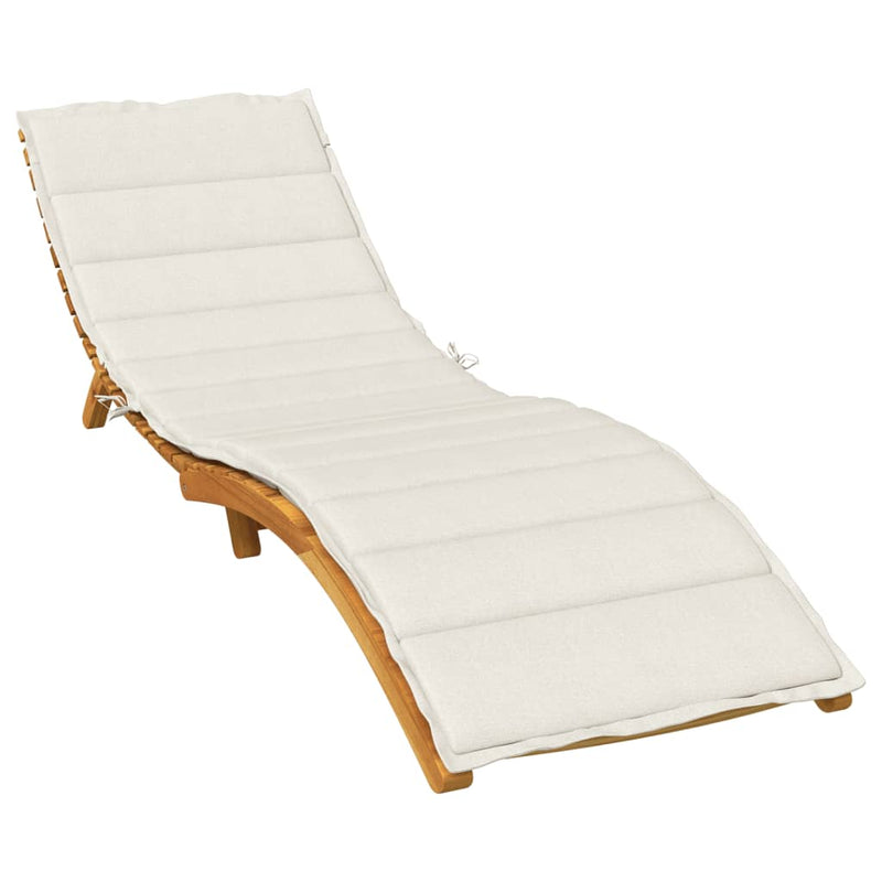 Sun Lounger Cushion Melange Cream 78.7"x19.7"x1.6" Fabric