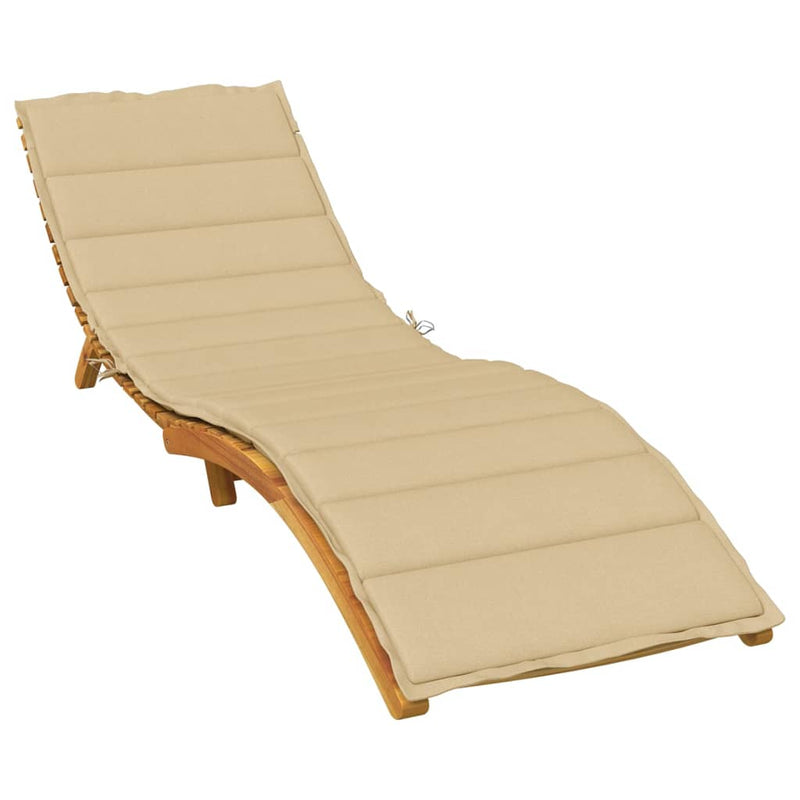 Sun Lounger Cushion Melange Beige 78.7"x19.7"x1.6" Fabric