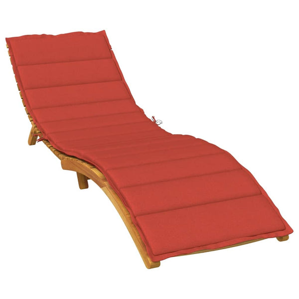 Sun Lounger Cushion Melange Red 78.7"x19.7"x1.6" Fabric