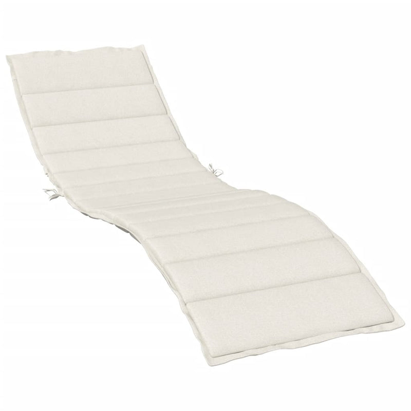 Sun Lounger Cushion Melange Cream 78.7"x27.6"x1.6" Fabric