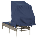 Sun Lounger with Canopy Gray Poly Rattan