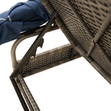 Sun Lounger with Canopy Gray Poly Rattan