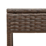 Sun Lounger with Canopy and Table Brown Poly Rattan