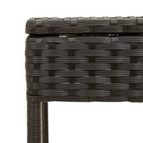 Sun Lounger with Canopy and Table Black Poly Rattan