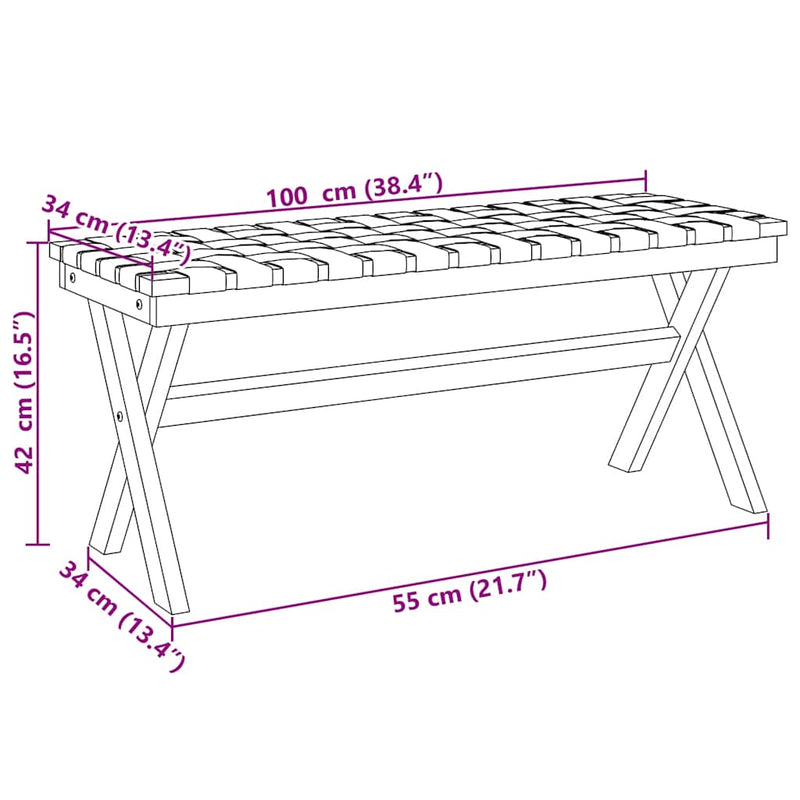 Patio Bench Black Solid Wood Acacia and Fabric