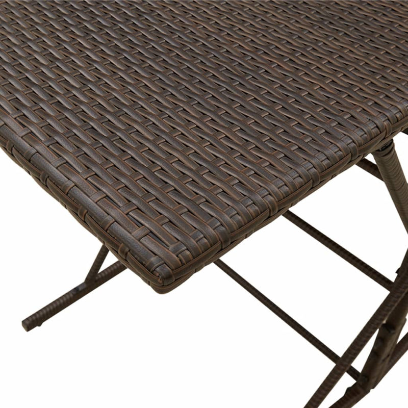 7 Piece Patio Dining Set with Cushions Brown Poly Rattan