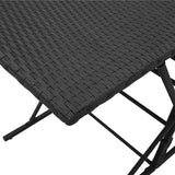 7 Piece Patio Dining Set with Cushions Black Poly Rattan