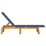 Sun Loungers 2 pcs Dark Blue Solid Wood Acacia and Fabric