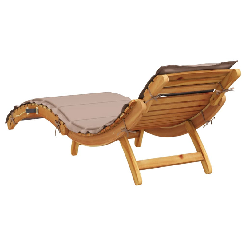 Sun Loungers with Cushions 2 pcs Taupe Solid Wood Acacia