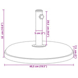 Parasol Base for Ø1.3"/1.4"/1.5" Poles 55.1 lb Round