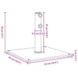 Parasol Base for Ø1.3"/1.5"/1.9" Poles 37.5 lb Square