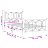 Metal Bed Frame with Headboard and Footboard White 39.4"x78.7"