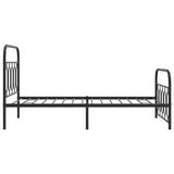 Metal Bed Frame with Headboard and Footboard Black 39.4"x78.7"