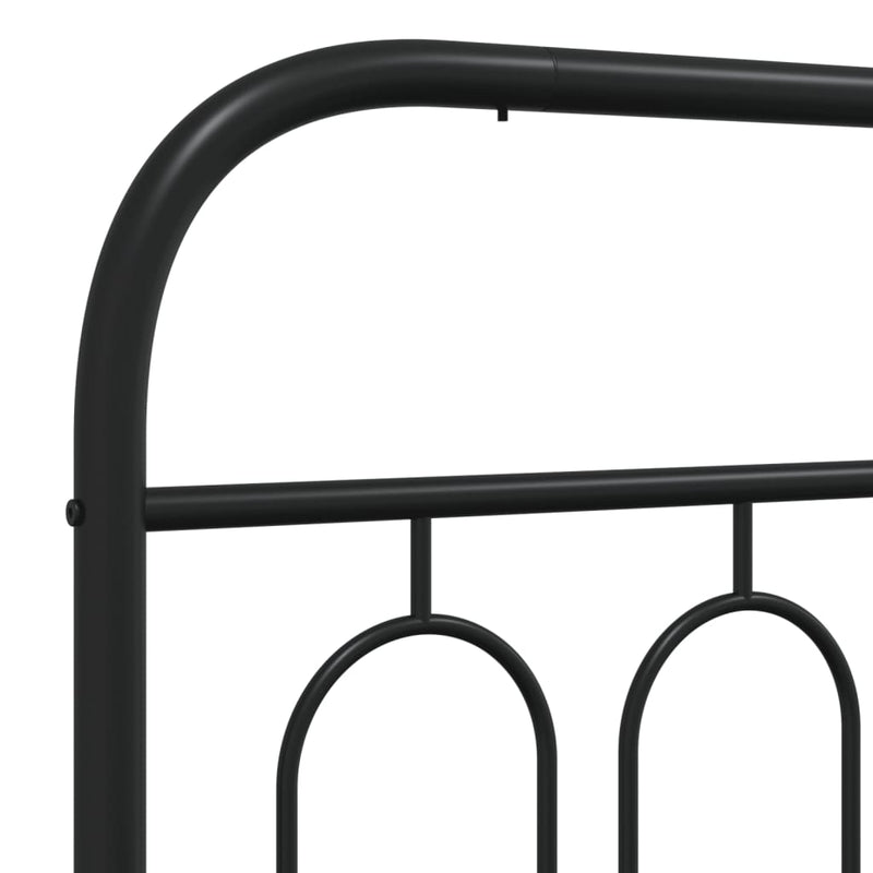 Metal Bed Frame with Headboard and Footboard Black 39.4"x78.7"