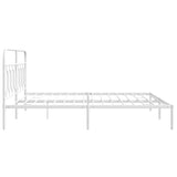 Metal Bed Frame with Headboard White 76"x79.9" King