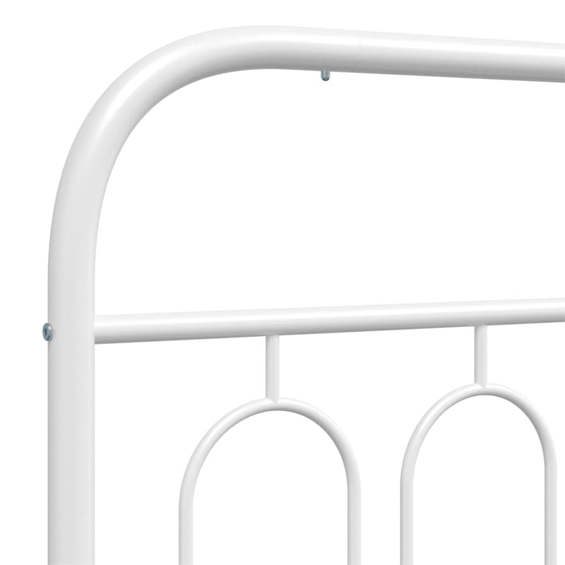 Metal Bed Frame with Headboard White 76"x79.9" King