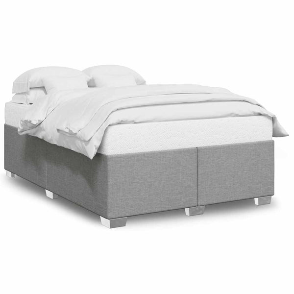 Bed Frame without Mattress Light Gray Full Fabric