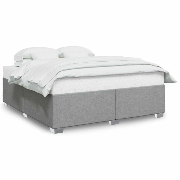 Bed Frame without Mattress Light Gray California King Fabric