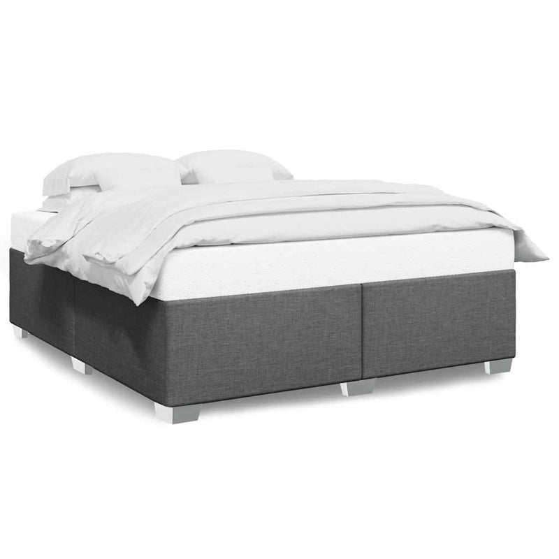 Bed Frame without Mattress Dark Gray California King Fabric