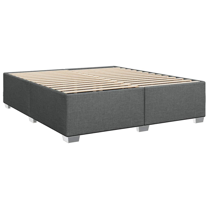 Bed Frame without Mattress Dark Gray California King Fabric