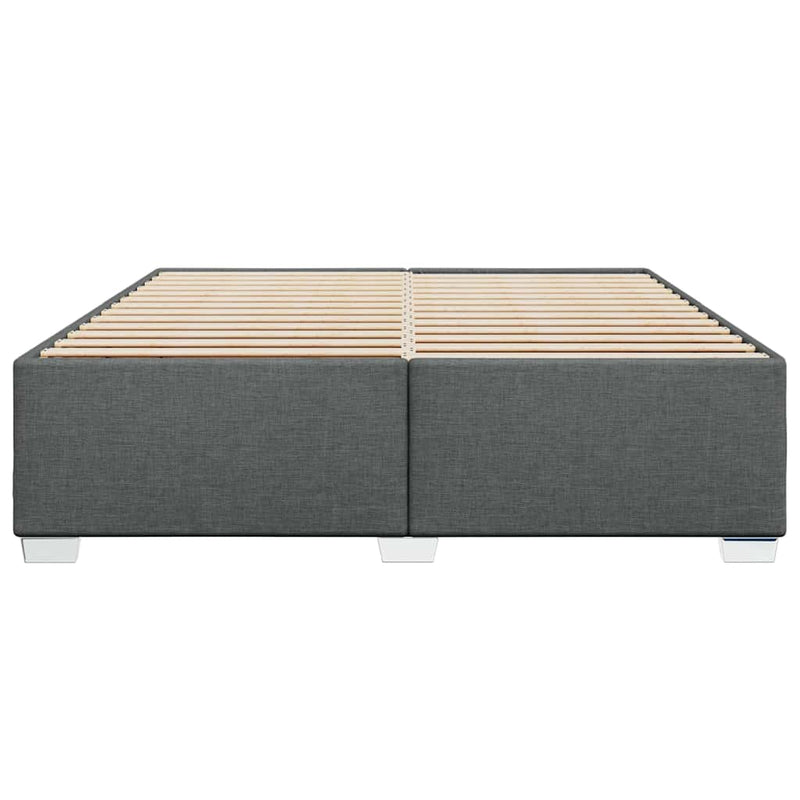 Bed Frame without Mattress Dark Gray California King Fabric