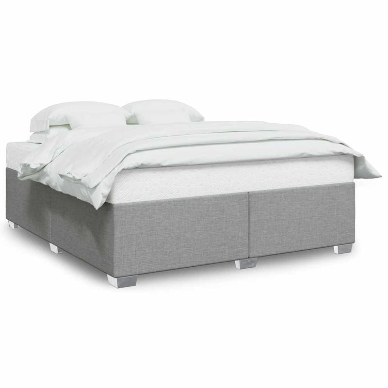 Bed Frame without Mattress Light Gray King Fabric