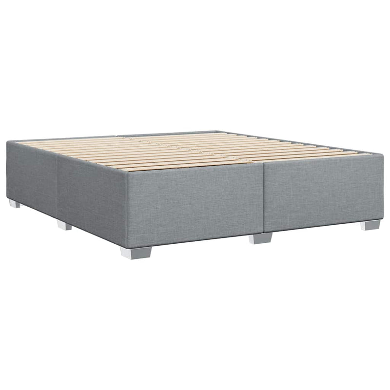 Bed Frame without Mattress Light Gray King Fabric