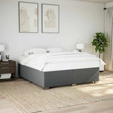 Bed Frame without Mattress Dark Gray King Fabric