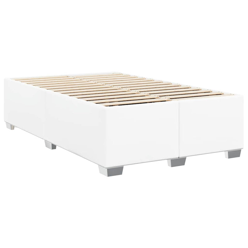 Bed Frame without Mattress White Full Faux Leather