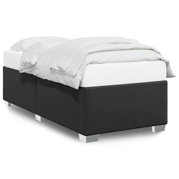 Bed Frame without Mattress Black Twin Faux Leather