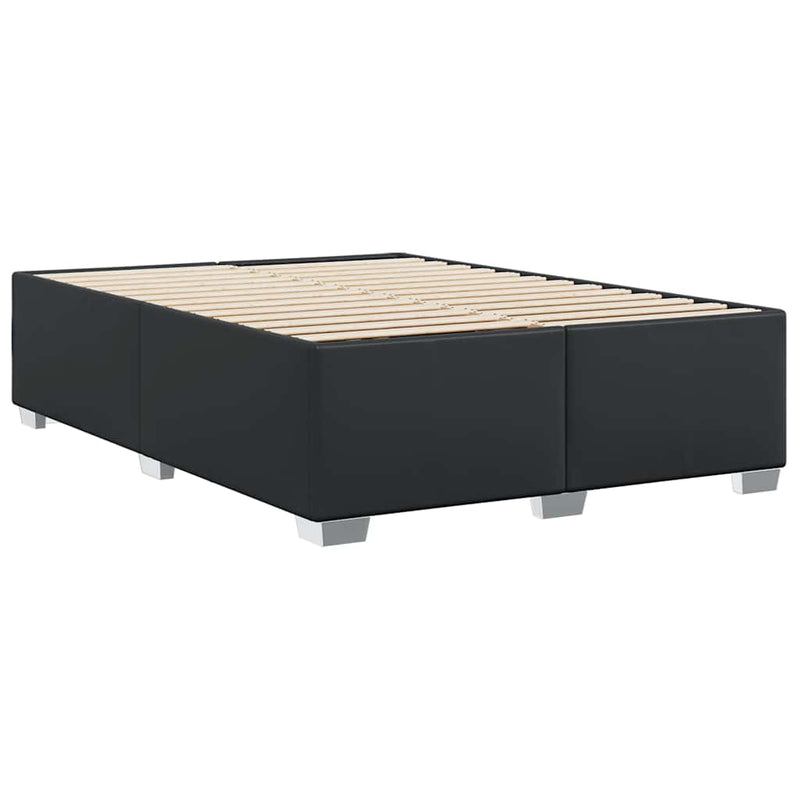 Bed Frame without Mattress Black Queen Faux Leather