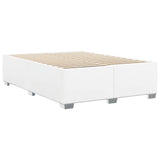 Bed Frame without Mattress White Queen Faux Leather