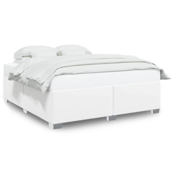 Bed Frame without Mattress White California King Faux Leather