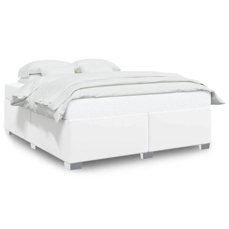 Bed Frame without Mattress White California King Faux Leather